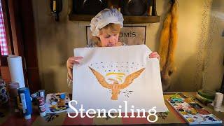 Stenciling a Early American Eagle | How to stencil | Cabin Crafts