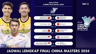 JADWAL LENGKAP FINAL CHINA MASTERS 2024 BESOK PUKUL 12:00 WIB LIVE BWF TV #chinamasters2024