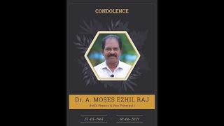 Condolence meeting Vice principal_ Dr.Moses Ezhil Raj