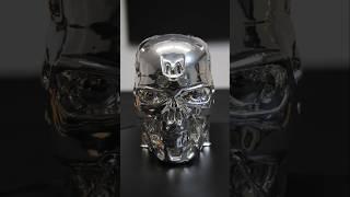 T800 Skull Coated with Pure Silver #science #physics #3dprinting #experiment