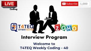 T4TEQ Weekly Coding - 40 - Zoho Interview question. Substring program