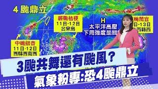 【黃韵筑報氣象】3颱共舞?天兔颱風24小時內生成路徑預測曝 氣象粉專:恐4颱鼎立｜迎新一波東北季風 北東轉濕涼天氣 20241110