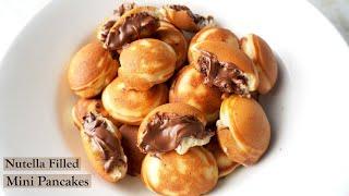 Nutella Filled Mini Pancakes | Eggless Mini Pancake Bombs