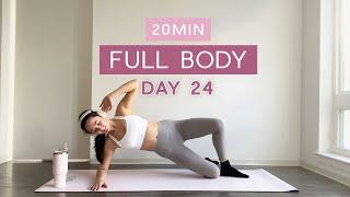 Day 24 - 1 Month Pilates Plan // 20MIN Full Body Burn // no equipment or repeats