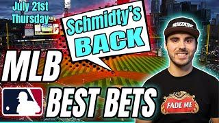 MLB Picks: July 21st | Thursday MLB Best Bets: FREE Game Plays, YRFIs and Player Props