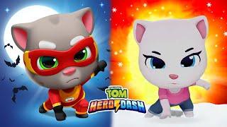 Talking Tom Hero Dash Halloween Raccoons Vs Talking Tom Hero Dash Christmas All Bosses Gameplay