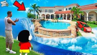 Shinchan and Franklin Surprised By New Water Floating Mansion In Gta 5