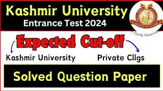 BA LLB 2024 Kashmir University : Expected cut-off & Level of Paper (Solved Paper)