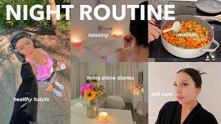 relaxing SELF CARE NIGHT ROUTINE: living alone, productive habits, THAT GIRL motivation *tips* 2024