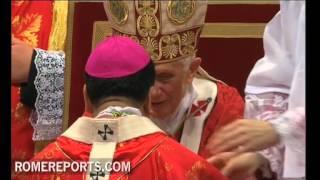 Pope presents the pallium to archbishop Tagle of Manila, and Yeom Soo Jung of Korea