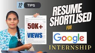 My Resume is Shortlisted for Google in Telugu || Free Template Available || 12 Tips for your Resume