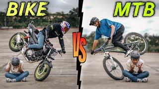 WHEELS ON FIRE  | Motorbike Vs. Cycle Stunt Duel