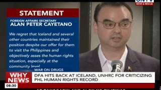 DFA hits back at Iceland, UNHRC for criticizing Philippines human rights record