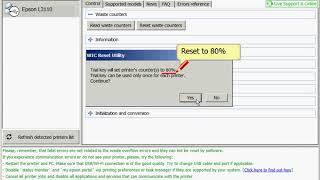 Free Waste Ink Pad Counters Reset to 80%- Epson L380, L3110, L3160, L3210, L3250 - reset by Yourself