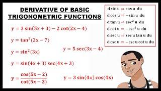 DERIVATIVE OF BASIC TRIGONOMETIC FUNCTIONS || BASIC CALCULUS