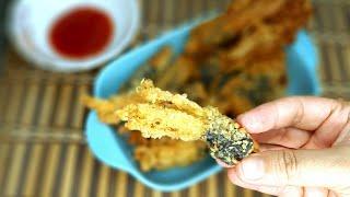 Cendawan enoki celup tepung rangup / crispy enoki mushrooms recipe