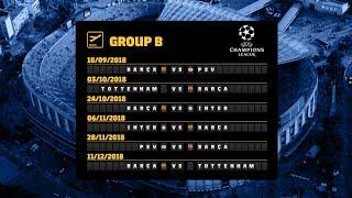 Barça's fixtures in the 2018/19 Champions League group stage