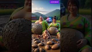 Evolution of cat: Sumo wrestler and baby sitting on dirty road with police car 3 #cat #cute#shorts