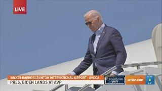 President Biden arrives for Scranton campaign visit