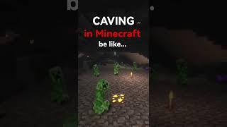 CAVING in Minecraft Hardcore is not a joke... #minecraft #funny #shorts