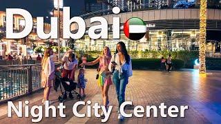 Night Burj Khalifa Dubai Walking Tour 4K