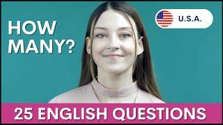 25 HOW MANY Questions | English Interview to Learn Grammar