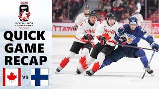 CANADA vs FINLAND Highlights | 2025 IIHF World Junior Championship