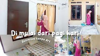 Kerepotan Dari Pagi Hari| rutinitas dari subuh ibu rumah tangga | Bersihin rumah kontrakan 3 Petak