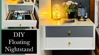 DIY Floating Nightstand // DIY Wall Mounted Bedside Table