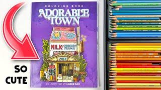 I Colored in the CUTEST Coloring Book I've Ever Seen... Again *Adorable Town Pt 3*