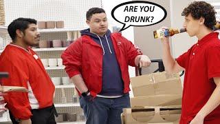 Drunk At Work Prank!