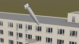 Kalibr vs. Building + Iskander, Bastion-P, FOAB - Missile Damage 3D Model Simulation (BCB)