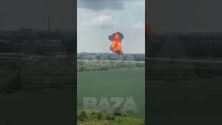 A Russian Ka 52  Helicopter Bombs Oil Refinery in the City of Voronezh
