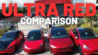 New Ultra Red - Tesla Color Comparison and Review