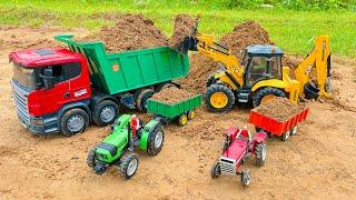 JCB 5cx Loading Mud in dumper and tractor | Tata truck 2518 | Mahindra Arjun novo|@MrDevCreators