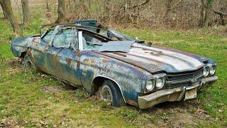 HOLY GRAIL 70 Chevelle LS5 4-speed Convertible sitting in yard!