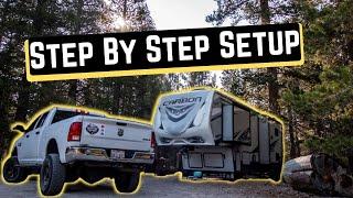 HOW TO SET UP A CAMPSITE || RV SETUP || RVing Newbie