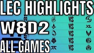 LEC Highlights ALL GAMES W8D2 Summer 2021