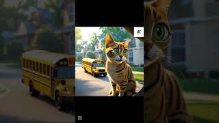 "Chasing the Yellow Bus: Milo's Final Adventure" #ai #cat #cutecat #animatedcat #catlover #animals