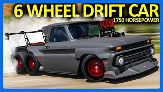 Forza Horizon 5 : 6 Wheel Drift Car with 1750 Horsepower!! (FH5 C10 Slayer)