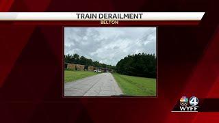 Noon update on train derailment in Belton, South Carolina