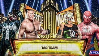 Rey Mysterio & Spiderman Vs Brock Lesnar & Venom - Tag Team Match | WWE Wrestlemania