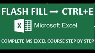 how to use flash fill in Microsoft excel 2016