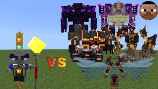 Arch Illager vs L Ender Cataclysm Bosses | Minecraft Java | Mob Battle