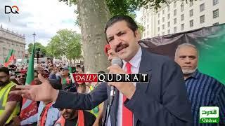 London UK - PTI protest for the release of Imran Khan - Sher Afzal Marwat' speech