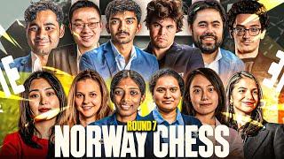 Norway Chess 2025 | Round 7 | Gukesh vs Arjun | Magnus vs Hikaru