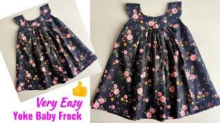 Very Easy Yoke Baby Frock cutting and stitching Step by step | Baby Frock cutting and stitching