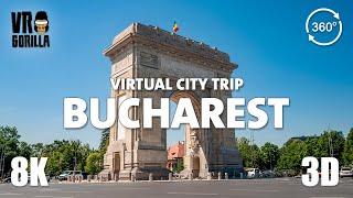 Bucharest, Romania in 3D 360 (short)- Virtual City Trip - 8K VR Video