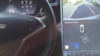 Tesla Model S P60 Autopark Self Parking in Reverse