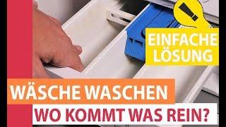 Wäsche waschen - In welches Fach der Waschmaschine kommt was rein? Waschmittel, Weichspüler und Co